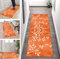 ZUZEKU Teppich Läufer Flur Orange Muster Küchen Teppich 40X60cm Polyester Lange Küchenläufer für Korridor Schlafzimmer Wohnzimmer Geometrisches Waschbar Meterware Anpassbar