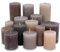 5 kg Rustik Stumpenkerzen und Polar Stumpenkerzen durchgefärbt Mixpaket Kerzen Mix Polar Rustic gemischt nach Farben | Qualitätskerzen Kerzenpaket | 1. Wahl (Braun/Grau)