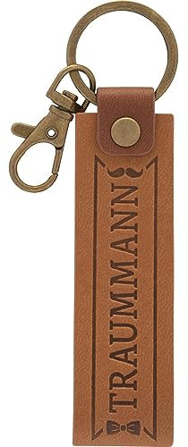 GRUSS & CO Schlüsselanhänger Kunstleder Motiv Traummann | Anhänger aus dunklem Kunstleder mit Motiv Traummann, inkl. Karabiner | 48389