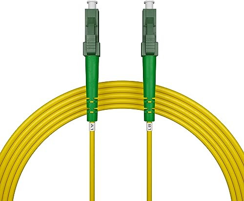 nexinex - 7m Glasfaserkabel LC/APC auf LC/APC Patchkabel | Telekom, Vodafone, 1&1, Fritzbox, etc. kompatibel | LWL Simplex Singlemode OS2 FTTH Glasfaser Lichtwellenleiter Kabel