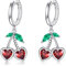 Vadmans Kirsche Ohrringe für Damen 925 Sterling Silber Kirsche Ohrringes Hängend Kirsches Ohrringe Tropfen Schmuck Geschenk für Mädchen
