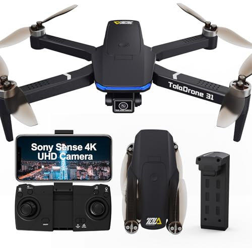 Toladrone Drone con Telecamera 4K Professionale Trasmissione FPV 5G Droni GPS per Principianti Ritorno Automatico Seguimi Motore Senza Spazzole RC Drones Quadcopter per Adulti TD31GPS