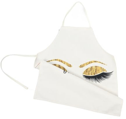 AUTSUPPL Manicurist Apron for Nail Salon Practical Flax Material Side Pocket for and Stylish Housework Accessory