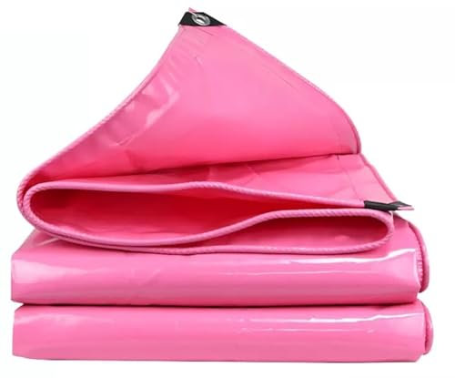 Outdoor Tarp Waterproof Heavy Duty Tarps PVC Tarpaulin Tear Proof Super Thick Tarp Cover For Camping Pool Car Tent,Rip And Tear Proof Tarpaulin With Grommets And Reinforced Edges(Pink,2*2.5M/6.5*8.2FT