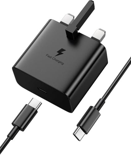 For Samsung Super Fast Charger Plug 25W USB Type C 1M cable Fast Charging Adapter UK S25 Ultra/S25+/S24/S24 Ultra/S24+/S23/S22/S21/S20/A56,A55,A36,A26,A16,A06,M16,M06,F06 Z Fold 6/ Flip