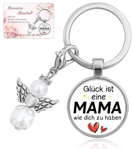 Muttertagsgeschenk, Muttertagsgeschenke für Mama, Geschenk Muttertag, Geschenke für Mama Geburtstag, Schutzengel Schlüsselanhänger Beste Mama der Welt Geschenke für Mutter, Geburtstagsgeschenk