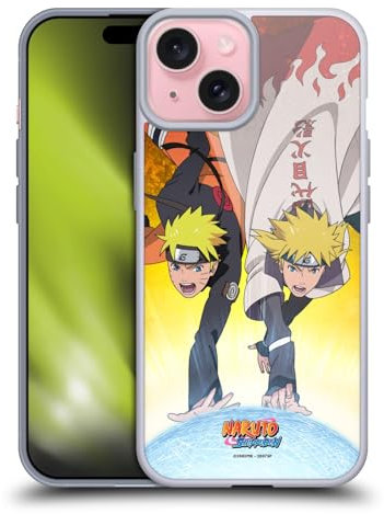 Head Case Designs Offizielle Naruto Shippuden Naruto und Minato Schluessel Kunst Gelhülle [Militärischer Schutzgrad] Kompatibel Mit Apple iPhone 15 Und Kompatibel Mit MagSafe