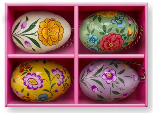 Pip Studio Lily&Lotus bemalte Dekoeier 5x7cm Set4