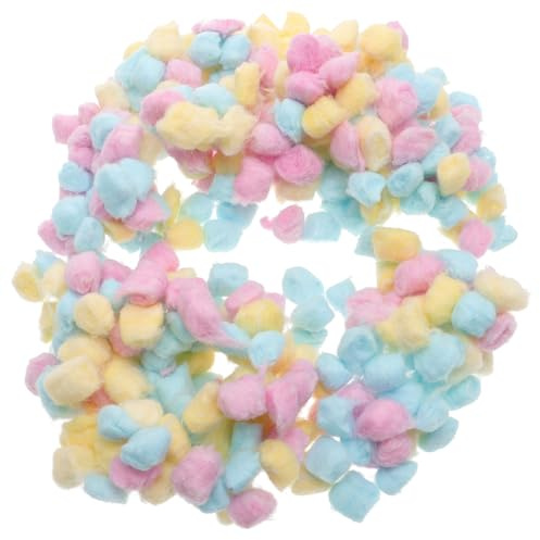 TIKODIDA 500g Bunte Wattebällchen aus Weicher Baumwolle Saugfähig und Hautfreundlich zur Sanften Gesichtsreinigung von Neugeborenen