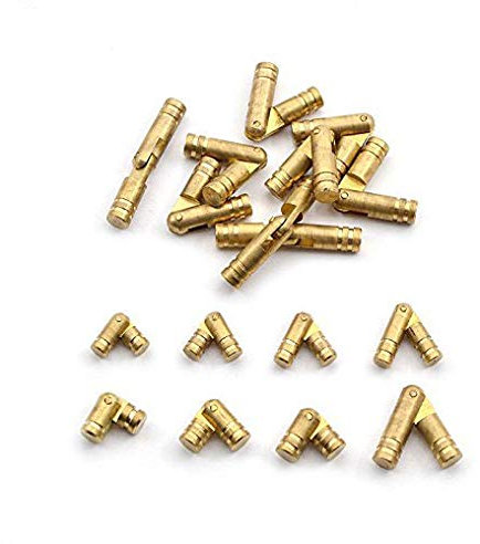 Goodchanceuk Mini-Scharniere, verdeckte Scharniere, 0,98 x 0,48 cm, Kupfer, für Schmuckkästchen, handgefertigt, goldfarben, 20 Stück