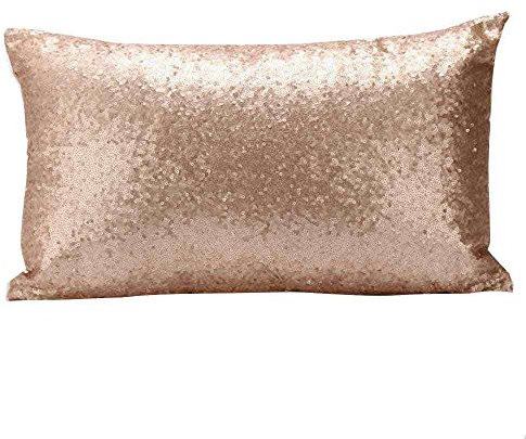 Xmiral Kissenbezüge Solid Color Glitter Pailletten Cafe Home Decor Sofakissen Pillowcase(30 x 50 cm,Gold)