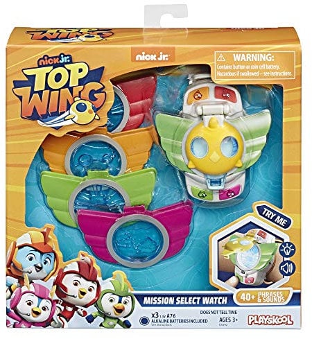 Top Wing Elektronische Armbanduhr mit Flügeln der Charaktere, Spielzeug für Kinder, französische Version