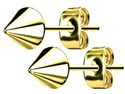 beyoutifulthings 1 Paar Damen Ohr-ringe Kegel-Spike Ohringe Ohr-stecker Edelstahl Gold 5mm