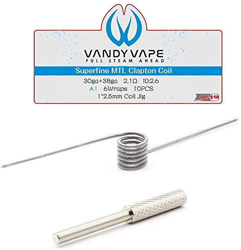 10x Vandy Vape Superfine MTL Clapton 2.1 Ohm Coils A1 (FeCrAl)