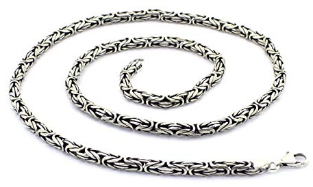 Mysilverworld Massive 925 Sterling Silber Herren Königskette Byzantinische Runde Kette Halskette, nicht bekannt