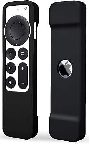 TOKERSE Silikon-Schutzhülle für Apple TV 4K / HD 5. 2021 Siri Remote (2. Generation), stoßfest, weiche Schutzhülle für Apple TV 2021 4K / HD Siri Remote Controller (2. Generation) – Schwarz