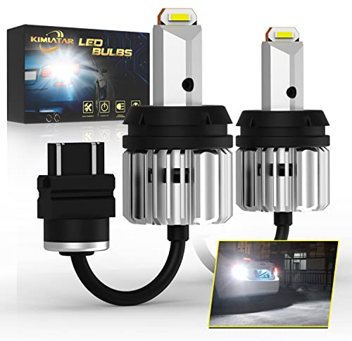 KIMLATAR 3157 LED Bulbs for Back Up Reverse Lights, CANBUS Error Free, CSP 6-SMD 300% Upgraded 6500K High Brightness 3156 LED Reverse Light Bulbs(Pack of 2)