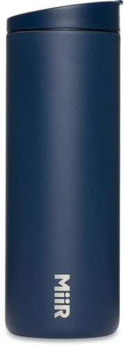 MiiR Flip Traveler doppelwandig, vakuumisoliert mit Klappdeckel, BPA-freie Edelstahl-Konstruktion, isolierter Becher für heiße oder kalte Getränke, 473 ml
