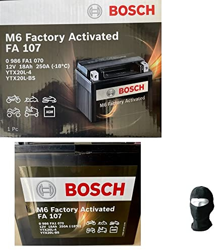 COMPATIBILE CON HARLEY DAVIDSON FXDB Dyna Street Bob 1584 2007-2013 BATTERIA BOSCH GIA' PRONTA ALL'USO YTX20L-BS 12V 18AH AGM BATTERIE 250CCA CARICATA MOTO SCOOTER FA1070 175 X 87 X 155