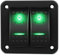RUNCCI-YUN 2 Gang 12V pannello interruttore, Pannello interruttore a bilanciere 5 Pin On Off Toggle interruttori luce Verde pannello impermeabile per 12V/24V Marine Boat RV Truck Car ATV