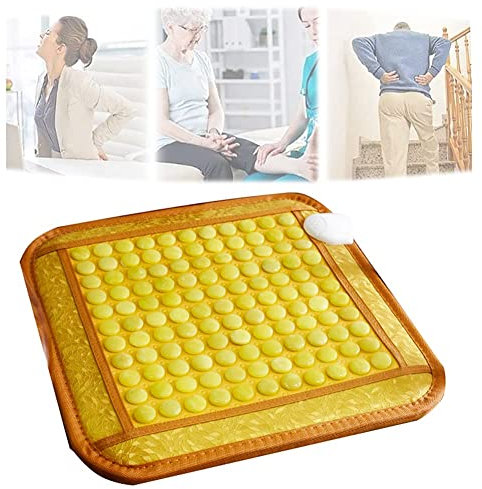 Heating Pads - Far Infrared Mat Hot Stones Jade Tourmaline with Far Infrared Radiant Heat Technology for Back Neck Shoulders Cramps Pain Relief