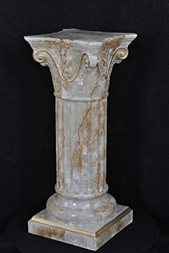 Cinar Säule Mäander Style Beistelltisch Marmoriert Dekosäule 83cm Griechische Antik Retro Rokoko Säule Barock Blumenständer Podest Handbemalt