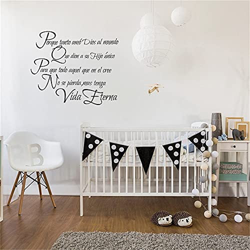 Spanische Buchstaben Wand Aufkleber Bibel Zitate Wand Aufkleber Für Schlafzimmer Wohnzimmer Home Decor Vinyl 55X64CM