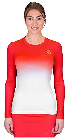 BIDI BADU Damen Crew Gradiant Longsleeve - red, White, Größe:M