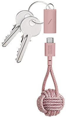 Native Union Key Cable - Ultra-Strong Reinforced [MFi Certified] Durable USB-C to Lightning High Speed Charging Cable with Key Fob compatible with iPhone 14, iPhone 13 and earlier (Rose)