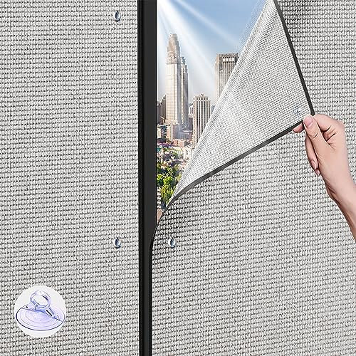 Wintergarten-Isolierfolie,Haushaltsglas-Saugnapf-Fensterfolie aus Aluminiumfolie,Dachbalkonfenster Sonnenschutzfolie Verdunkelungsfolie,Sichtschutzfolie Scheibentönungsfolie (50x50cm/20''x20'')