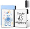 AGM Mini Whiteboard Blau, Tragbar A5 Memoboard Klein Doppelseitiges Schreiben Whiteboard Kein Magnet, 15 x 21 cm Harte Schale für Büro, Schule, Zuhause - inkl. 1 Marker mit Radierspitze