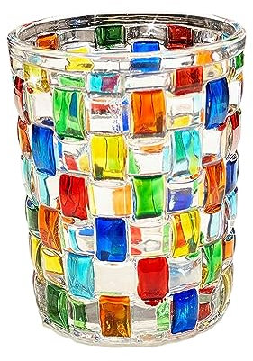 Verre à cocktail coloré, verre à vin en cristal rayé, verres à whisky peints, convient pour boire, boissons (couleur )