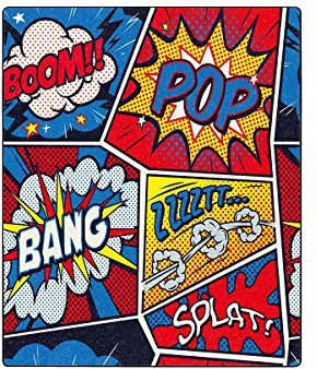 351 Sofaüberwurf Decke Fashion Sofa Decke Flauschig Couch Decke Für Bett Kinder Wohnzimmer Retro-Pop-Art-Comic-Ruf M