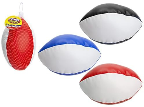 Vibrant Assorted Soft Play Rugby Ball (20cm x 8cm) 1 Pack - Fun & Durable For Kids, Indoor & Outdoor Activity - Ideal Beginner Training Rugby Kit