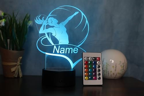 Optechvisual Personalisierte Volleyball LED-Tischlampe, Volleyball Spielerin, dekoration Zuhause