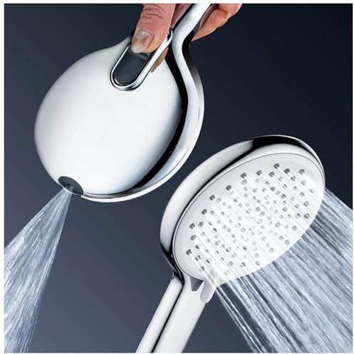 Kimhanro High Pressure Hand Shower Head, Premium Powerful Shower Head Liquid Silicone Water Flow, Universal Large Handheld Showers for Low Water Pressure, Saving Water, Chrome Color