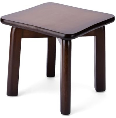 StrongTek Sgabello robusto in bambù con piedini antiscivolo, facile da montare, capacità di 350 libbre, perfetto per bagno, camera da letto o uso sulla porta, 11 x 11 x 10,6…