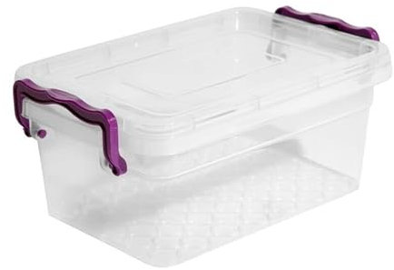 Set Of Two Plastic Storage Box Boxes Lid Handles Food Container Home Kitchen Office Box UK (2L)