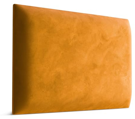 Muralo Wandkissen Gepolstert, Magic Velvet - 60x40 cm, Honiggelb | Wandpaneel, ideal als Bettkopfteil oder Lendenkissen - für Schlafzimmer und Wohnzimmer, einfache Anbringung mit Montagekleber