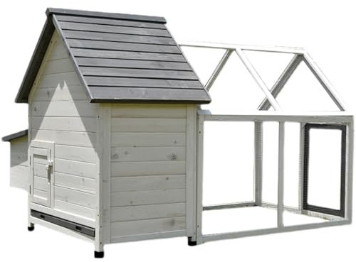 Kaninchenstall, Kaninchenkäfige für Draußen mit Auslauf und Auslaufsicherer Schale, Hühnerstall Aus Holz, Perfekt für Meerschweinchen, Enten und Kleintiere