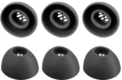 BeisDirect 6 gommini in silicone per auricolari Oneplus Buds Pro 2, kit di ricambio per auricolari, accessori (nero)
