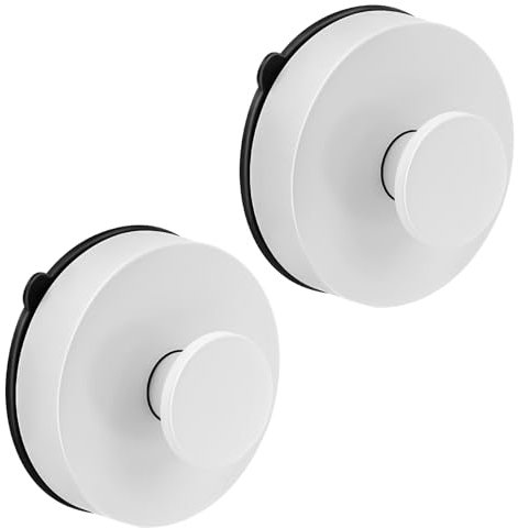 flintronic 2 Stück Weiß Wandhaken, Saugnapf Haken, Saugknöpfe Saugnäpfe, Handtuchhaken Bademantelhaken Ohne Bohren, Extra Stark Badezimmer Haken, ABS Wasserdicht Saughalter, Handtuchhaken