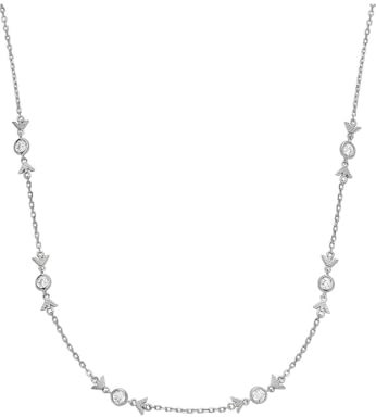 Emporio Armani Damen-Edelstahl- oder Sterlingsilber-Halskette mit Karabinerverschluss, Glänzendes Silber