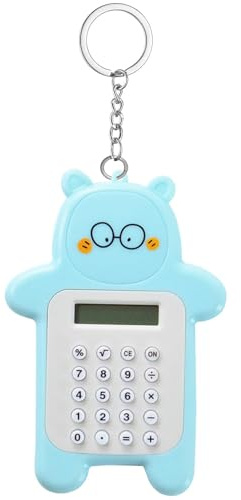 Niedlicher Taschenrechner, kleiner Taschenrechner, tragbarer elektronischer Taschenrechner mit Schlüsselanhänger, Schulbedarf, Dekoration, kreatives Ornament für Schlüsseldekoration