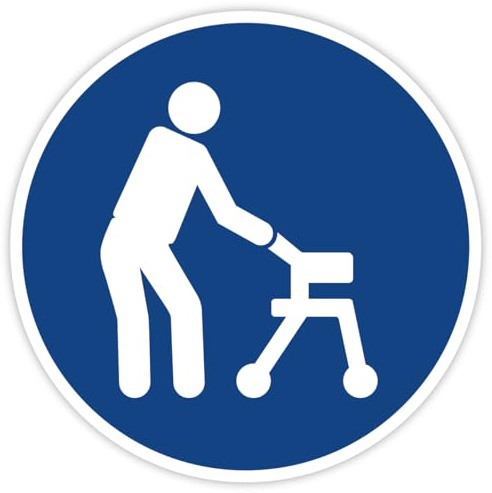 Aufkleber Gebotszeichen „Rollator“ Hinweis Behindert Auto Kfz Folie nach ISO 7010 | Ø 5-30 cm Made in Germany, Größe: Ø 20 cm