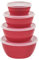 Lot de 4 bols mélangeurs avec couvercles - Empilables et hermétiques pour aliments - Saladiers avec couvercles - Récipients de préparation des aliments - Passent au micro-ondes et au lave-vaisselle -