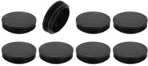 QUARKZMAN 8 Stück Runde Abdeckkappen, Schwarze Blindstopfen, Rohrabdeckung aus Polyethylen 63mm (2,48 Zoll) Möbelbeinrohr Einsatz Kunststoffkappen, Verschlusskappe für Stuhl Sofa Regal