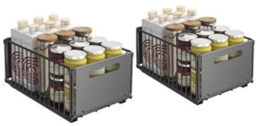 Paquet de 2 Tiroir Coulissant Cuisine, Rangement sous évier placard, organisateur de tiroirs 25Lx37Px10Hcm