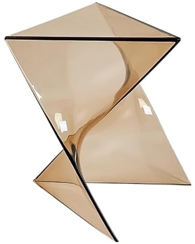 CMYAOYC Acryl Beistelltisch Couch, Stapelbarer Geometrischer Nachttisch, Couchtisch für Kleine Räume, Wohnzimmer, Schlafzimmer(Brown)