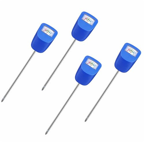 XLUX Medidor de suelo para plantas, sensor de humedad del suelo, monitor de agua para jardinería, agricultura, hogar, plantas de interior y exterior, flor, azul, paquete de 4